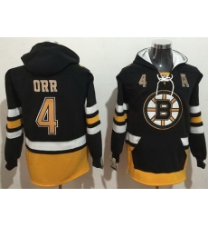 Men Boston Bruins 4 Bobby Orr Black Name 26 Number Pullover NHL Hoodie Men Boston Bruins 4 Bobby Orr Black Name 26 Number Pullover NHL Hoodie