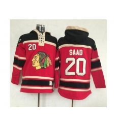 Chicago Blackhawks #20 Brandon Saad Red Lace-Up NHL Jersey Hoodie Chicago Blackhawks #20 Brandon Saad Red Lace-Up NHL Jersey Hoodie
