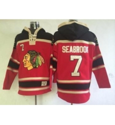Chicago Blackhawks #7 Brent Seabrook Red Lace-Up NHL Jersey Hoodie Chicago Blackhawks #7 Brent Seabrook Red Lace-Up NHL Jersey Hoodie