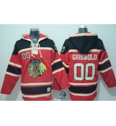 Men Chicago Blackhawks 00 Clark Griswold Red Sawyer Hooded Sweatshirt Stitched NHL Jersey Men Chicago Blackhawks 00 Clark Griswold Red Sawyer Hooded Sweatshirt Stitched NHL Jersey