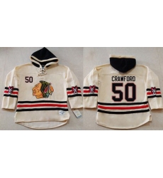 Men Chicago Blackhawks 50 Corey Crawford Cream Heavyweight Pullover Hoodie Stitched NHL Jersey Men Chicago Blackhawks 50 Corey Crawford Cream Heavyweight Pullover Hoodie Stitched NHL Jersey