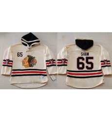 Men Chicago Blackhawks 65 Andrew Shaw Cream Heavyweight Pullover Hoodie Stitched NHL Jersey Men Chicago Blackhawks 65 Andrew Shaw Cream Heavyweight Pullover Hoodie Stitched NHL Jersey