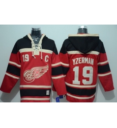 Men Detroit Red Wings 19 Steve Yzerman Red Sawyer Hooded Sweatshirt Stitched NHL Jersey Men Detroit Red Wings 19 Steve Yzerman Red Sawyer Hooded Sweatshirt Stitched NHL Jersey