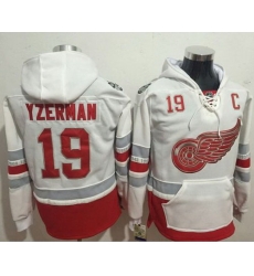 Men Detroit Red Wings 19 Steve Yzerman White Name 26 Number Pullover NHL Hoodie Men Detroit Red Wings 19 Steve Yzerman White Name 26 Number Pullover NHL Hoodie