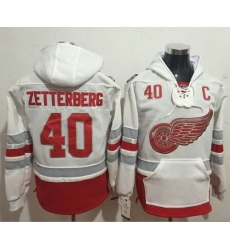 Men Detroit Red Wings 40 Henrik Zetterberg White Name 26 Number Pullover NHL Hoodie Men Detroit Red Wings 40 Henrik Zetterberg White Name 26 Number Pullover NHL Hoodie
