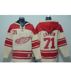 Men Detroit Red Wings 71 Dylan Larkin Cream Sawyer Hooded Sweatshirt Stitched NHL Jersey Men Detroit Red Wings 71 Dylan Larkin Cream Sawyer Hooded Sweatshirt Stitched NHL Jersey