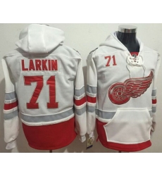 Men Detroit Red Wings 71 Dylan Larkin White Name 26 Number Pullover NHL Hoodie Men Detroit Red Wings 71 Dylan Larkin White Name 26 Number Pullover NHL Hoodie