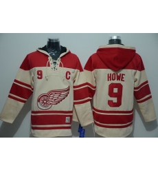 Men Detroit Red Wings 9 Gordie Howe Cream Sawyer Hooded Sweatshirt Stitched NHL Jersey Men Detroit Red Wings 9 Gordie Howe Cream Sawyer Hooded Sweatshirt Stitched NHL Jersey