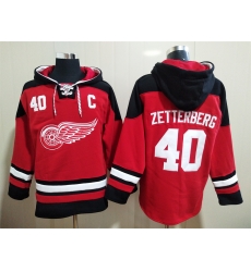Men Detroit Red Wings Henrik Zetterberg 40 Red Stitched NHL Hoodie Men Detroit Red Wings Henrik Zetterberg 40 Red Stitched NHL Hoodie
