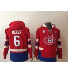 Men Montreal Canadiens Shea Weber 6 Red Stitched NHL Hoodie Men Montreal Canadiens Shea Weber 6 Red Stitched NHL Hoodie