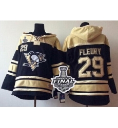 Men Pittsburgh Penguins 29 Andre Fleury Black Sawyer Hooded Sweatshirt 2017 Stanley Cup Final Patch Stitched NHL Jersey Men Pittsburgh Penguins 29 Andre Fleury Black Sawyer Hooded Sweatshirt 2017 Stanley Cup Final Patch Stitched NHL Jersey