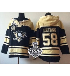 Men Pittsburgh Penguins 58 Kris Letang Black Sawyer Hooded Sweatshirt 2017 Stanley Cup Final Patch Stitched NHL Jersey Men Pittsburgh Penguins 58 Kris Letang Black Sawyer Hooded Sweatshirt 2017 Stanley Cup Final Patch Stitched NHL Jersey
