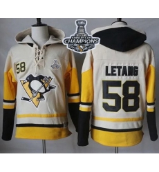 Men Pittsburgh Penguins 58 Kris Letang Cream Gold Sawyer Hooded Sweatshirt 2017 Stanley Cup Finals Champions Stitched NHL Jersey Men Pittsburgh Penguins 58 Kris Letang Cream Gold Sawyer Hooded Sweatshirt 2017 Stanley Cup Finals Champions Stitched NHL Jersey
