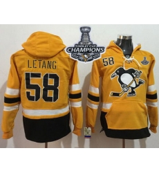 Men Pittsburgh Penguins 58 Kris Letang Gold Sawyer Hooded Sweatshirt 2017 Stadium Series Stanley Cup Finals Champions Stitched NHL Jersey Men Pittsburgh Penguins 58 Kris Letang Gold Sawyer Hooded Sweatshirt 2017 Stadium Series Stanley Cup Finals Champions Stitched NHL Jersey