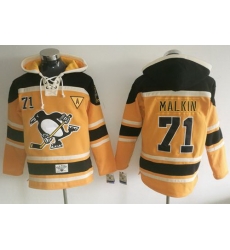 Men Pittsburgh Penguins 71 Evgeni Malkin Gold Sawyer Hooded Sweatshirt Stitched NHL Jersey Men Pittsburgh Penguins 71 Evgeni Malkin Gold Sawyer Hooded Sweatshirt Stitched NHL Jersey