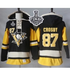 Men Pittsburgh Penguins 87 Sidney Crosby Black Alternate Sawyer Hooded Sweatshirt 2017 Stanley Cup Final Patch Stitched NHL Jersey Men Pittsburgh Penguins 87 Sidney Crosby Black Alternate Sawyer Hooded Sweatshirt 2017 Stanley Cup Final Patch Stitched NHL Jersey