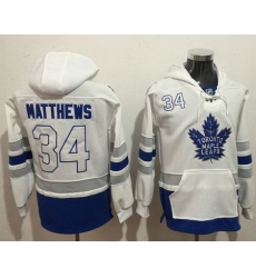 Maple Leafs #34 Auston Matthews White Name 26 Number Pullover NHL Hoodie Maple Leafs #34 Auston Matthews White Name 26 Number Pullover NHL Hoodie