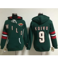 Minnesota Wild 9 Mikko Koivu Green Women Old Time Heidi NHL Hoodie Minnesota Wild 9 Mikko Koivu Green Women Old Time Heidi NHL Hoodie
