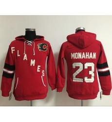Calgary Flames 23 Sean Monahan Red Women Old Time Heidi NHL Hoodie Calgary Flames 23 Sean Monahan Red Women Old Time Heidi NHL Hoodie