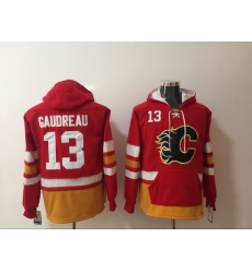 Men Calgary Flames 13 Johnny Gaudreau Red Pullover NHL Hoodie Men Calgary Flames 13 Johnny Gaudreau Red Pullover NHL Hoodie