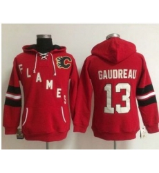 Women Calgary Flames 13 Johnny Gaudreau Red Old Time Heidi NHL Hoodie Women Calgary Flames 13 Johnny Gaudreau Red Old Time Heidi NHL Hoodie