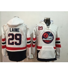 Men Winnipeg Jets 29 Patrik Laine White Stitched Hoodie Men Winnipeg Jets 29 Patrik Laine White Stitched Hoodie
