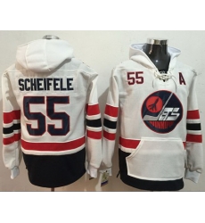 Men Winnipeg Jets 55 Mark Scheifele White Name 26 Number Pullover NHL Hoodie Men Winnipeg Jets 55 Mark Scheifele White Name 26 Number Pullover NHL Hoodie