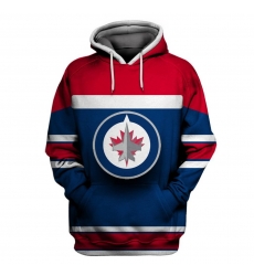 Men Winnipeg Jets Blue All Stitched Hooded Sweatshirt Men Winnipeg Jets Blue All Stitched Hooded Sweatshirt