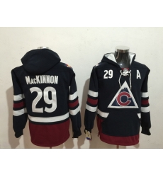 Men Colorado Avalanche 29 Nathan MacKinnon Blue Stitched Hoodie Men Colorado Avalanche 29 Nathan MacKinnon Blue Stitched Hoodie