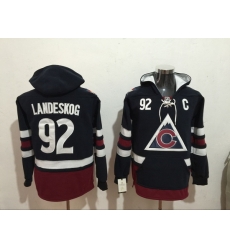 Men Colorado Avalanche 92 Gabriel Landeskog Blue Stitched Hoodie Men Colorado Avalanche 92 Gabriel Landeskog Blue Stitched Hoodie