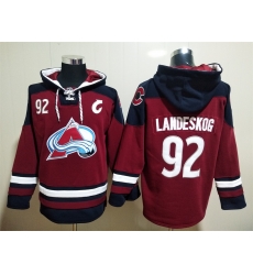 Men Colorado Avalanche Gabriel Landeskog 92 Red Stitched NHL Hoodie Men Colorado Avalanche Gabriel Landeskog 92 Red Stitched NHL Hoodie