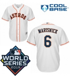 Mens Majestic Houston Astros 6 Jake Marisnick Replica White Home Cool Base Sitched 2019 World Series Patch jersey