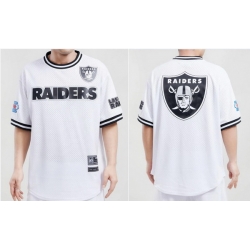 Custom MEN NFL Las Vegas Raiders LOGO CLASSIC MESH BUTTON UP SHIRT White