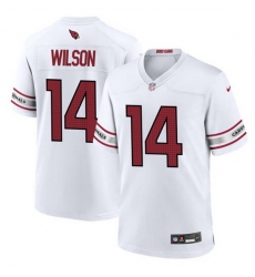 Men Arizona Cardinals 14 Michael Wilson White Stitched Football Game Jersey Men Arizona Cardinals 14 Michael Wilson White Stitched Football Game Jersey