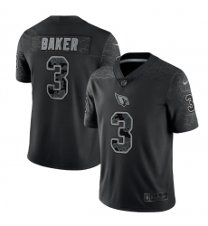 Men Arizona Cardinals 3 Budda Baker Black Reflective Limited Stitched Football Jersey Men Arizona Cardinals 3 Budda Baker Black Reflective Limited Stitched Football Jersey