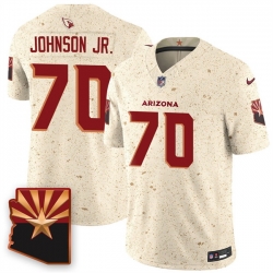Men Arizona Cardinals 70 Paris Johnson Jr  2025 F U S E Rivalries Vapor Untouchable Limited Stitched Jersey