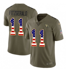 Men Nike Arizona Cardinals 11 Larry Fitzgerald Limited OliveUSA Flag 2017 Salute to Service NFL Jersey Men Nike Arizona Cardinals 11 Larry Fitzgerald Limited OliveUSA Flag 2017 Salute to Service NFL Jersey