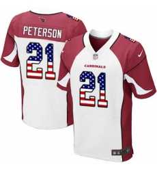 Men Nike Arizona Cardinals 21 Patrick Peterson Elite White Road USA Flag Fashion NFL Jersey Men Nike Arizona Cardinals 21 Patrick Peterson Elite White Road USA Flag Fashion NFL Jersey