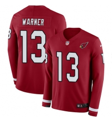 Nike Cardinals #13 Kurt Warner Red Team Color Men Stitched NFL Limited Therma Long Sleeve Jersey Nike Cardinals #13 Kurt Warner Red Team Color Men Stitched NFL Limited Therma Long Sleeve Jersey