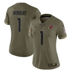 Women Arizona Cardinals 1 Kyler Murray 2022 Olive Salute To Service Limited Stitched Jersey Women Arizona Cardinals 1 Kyler Murray 2022 Olive Salute To Service Limited Stitched Jersey