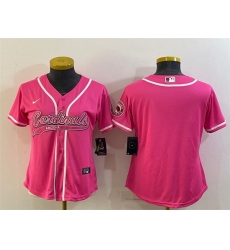 Women Arizona Cardinals Blank Pink With Patch Cool Base Stitched Baseball Jersey Women Arizona Cardinals Blank Pink With Patch Cool Base Stitched Baseball Jersey
