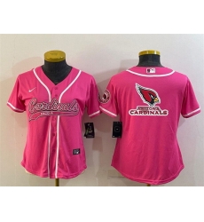 Women Arizona Cardinals Pink Team Big Logo With Patch Cool Base Stitched Baseball Jersey Women Arizona Cardinals Pink Team Big Logo With Patch Cool Base Stitched Baseball Jersey