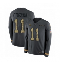 Youth Nike Arizona Cardinals 11 Larry Fitzgerald Limited Black Salute to Service Therma Long Sleeve NFL Jersey Youth Nike Arizona Cardinals 11 Larry Fitzgerald Limited Black Salute to Service Therma Long Sleeve NFL Jersey