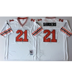 Men Atlanta Falcons 21 Deion Sanders White 1989 M&N Throwback Jersey Men Atlanta Falcons 21 Deion Sanders White 1989 M&N Throwback Jersey