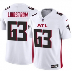 Men Atlanta Falcons 63 Chris Lindstrom White 2025 F U S E  Vapor Untouchable Limited Stitched Football Jersey