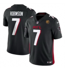 Men Atlanta Falcons 7 Bijan Robinson Black 2023 F U S E With John Madden Patch Vapor Limited Stitched Football Jersey Men Atlanta Falcons 7 Bijan Robinson Black 2023 F U S E With John Madden Patch Vapor Limited Stitched Football Jersey