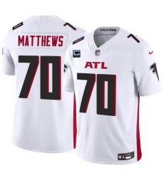 Men Atlanta Falcons 70 Jake Matthews White 2024 F U S E With 4 Star C Patch Vapor Untouchable Limited Stitched Football Jersey Men Atlanta Falcons 70 Jake Matthews White 2024 F U S E With 4 Star C Patch Vapor Untouchable Limited Stitched Football Jersey