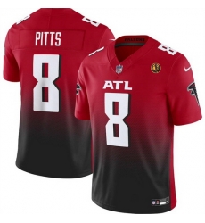 Men Atlanta Falcons 8 Kyle Pitts Red Black 2023 F U S E With John Madden Patch Vapor Limited Stitched Football Jersey Men Atlanta Falcons 8 Kyle Pitts Red Black 2023 F U S E With John Madden Patch Vapor Limited Stitched Football Jersey