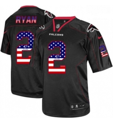 Men Nike Atlanta Falcons 2 Matt Ryan Elite Black USA Flag Fashion NFL Jersey Men Nike Atlanta Falcons 2 Matt Ryan Elite Black USA Flag Fashion NFL Jersey