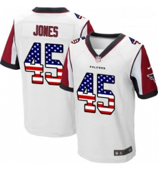 Men Nike Atlanta Falcons 45 Deion Jones Elite White Road USA Flag Fashion NFL Jersey Men Nike Atlanta Falcons 45 Deion Jones Elite White Road USA Flag Fashion NFL Jersey